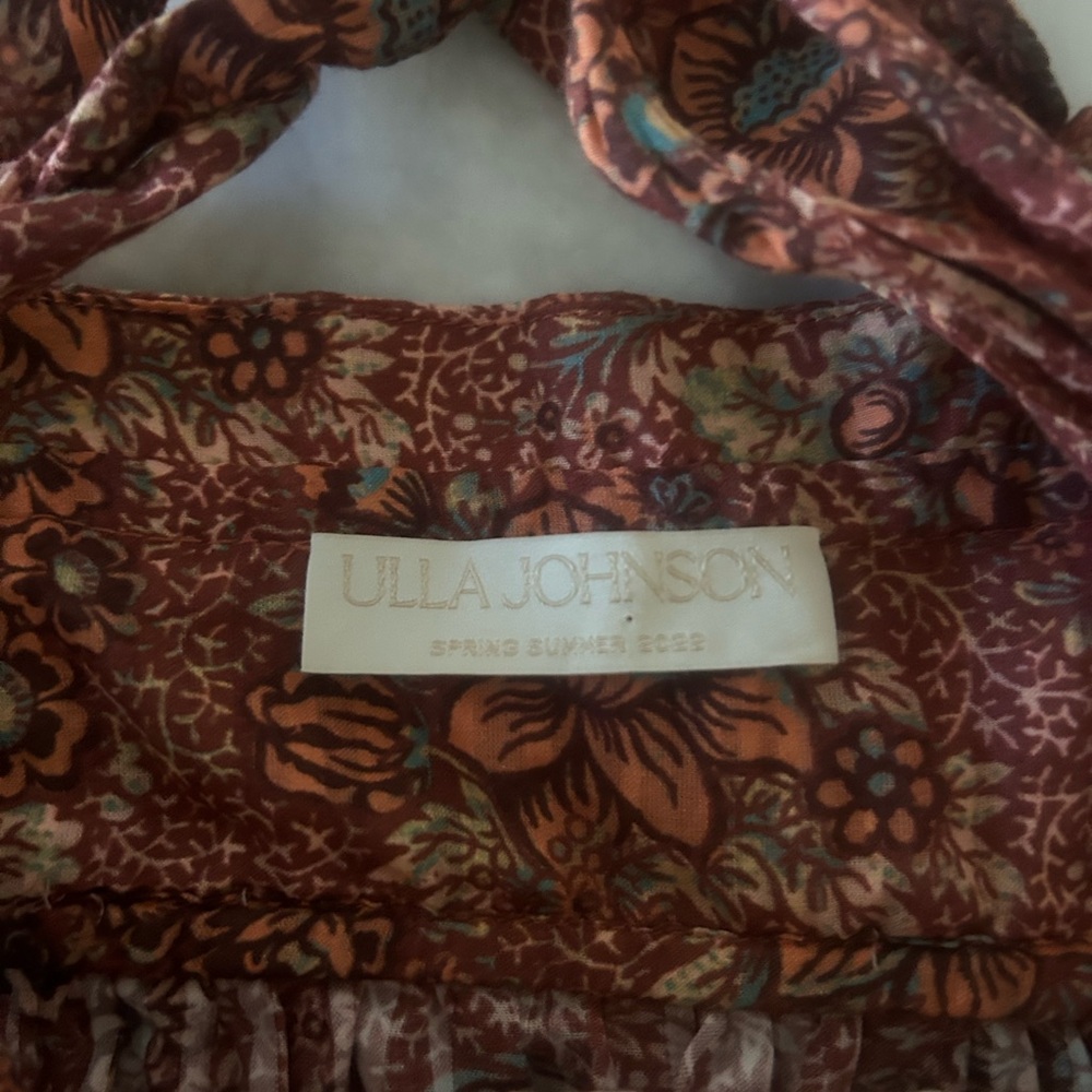 ULLA JOHNSON  adorable rust,peach and turquoise top. - Picture 4 of 5